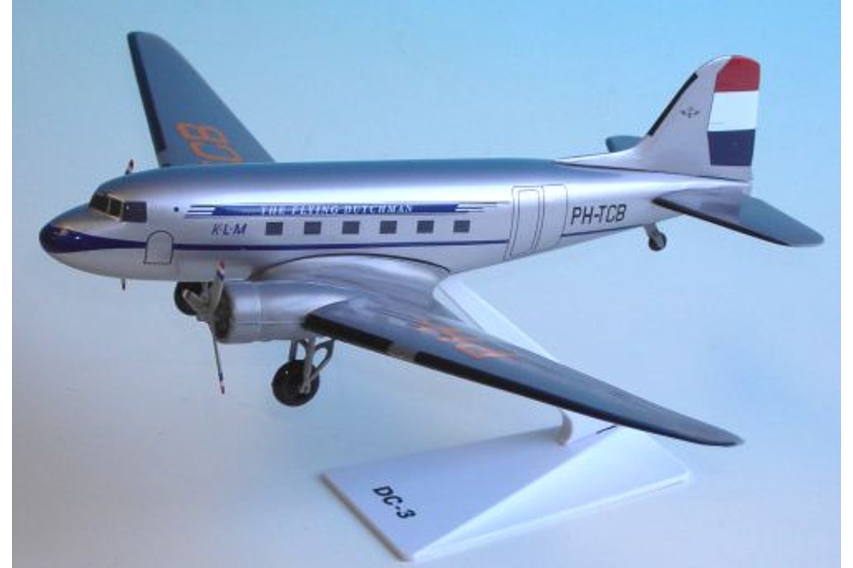 Douglas DC-3 KLM repülőgép modell PH-TCB