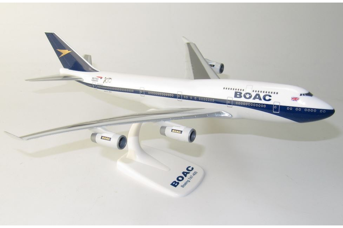 Boeing 747-400 British A. BOAC "100 year anniversary" modell