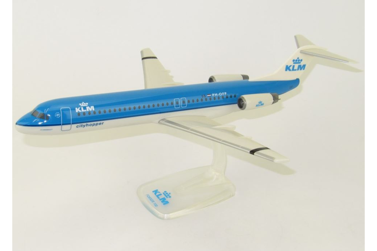 Fokker 100 KLM Cityhopper repülőgép modell PH-OFP