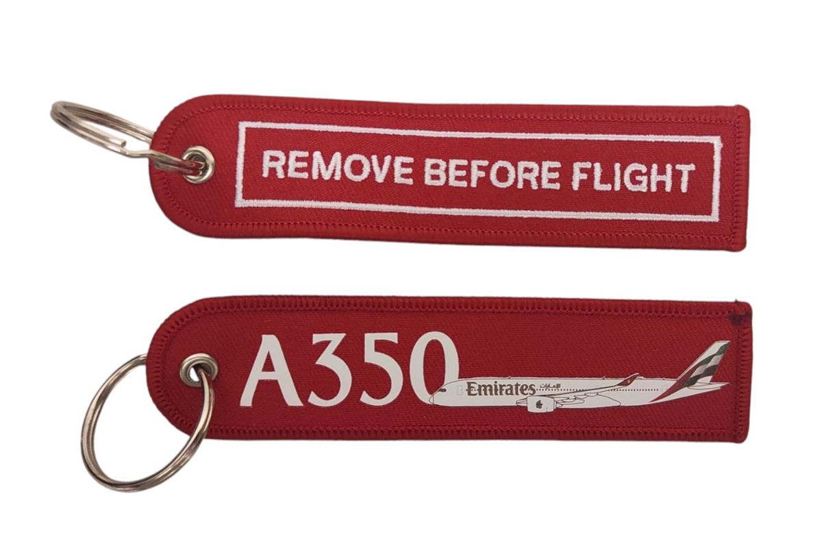 Emirates remove Before Flight kulcstartó A350